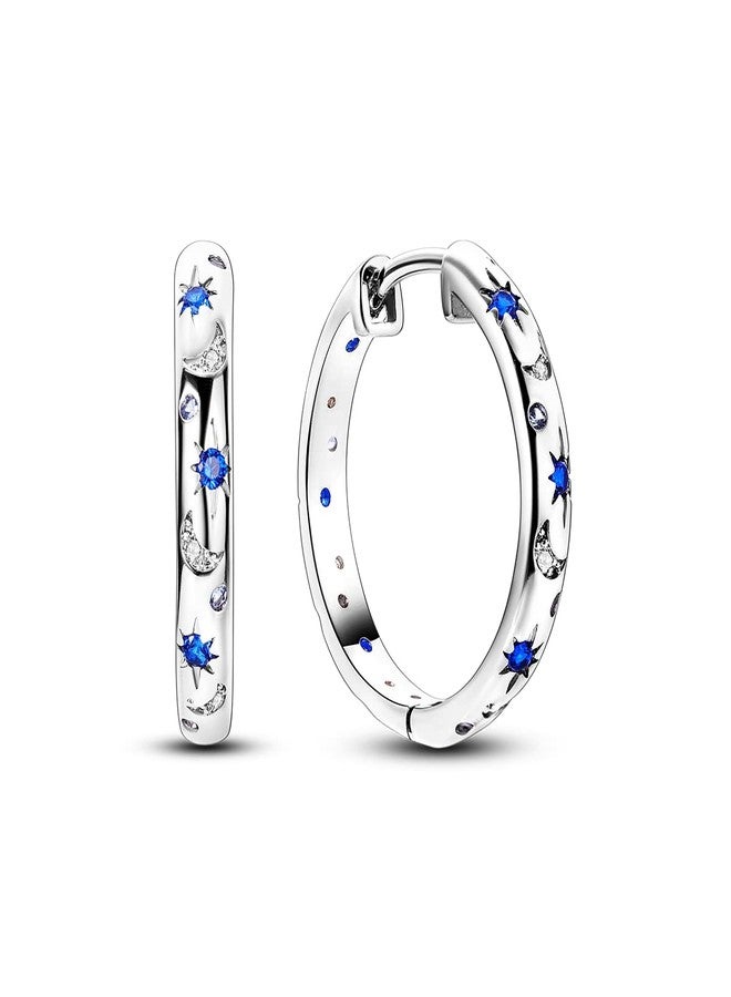 NARMO Hoop Earrings for Women 925 Sterling Silver Earrings Moon Earrings Silver Hoop Earrings for Women - Image 1